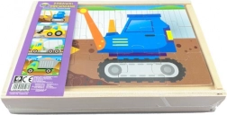 Houten puzzel – bouwplaats 4 auto’s