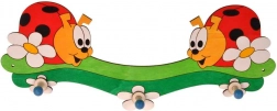 Appendiabiti in legno con tre ganci coccinelle DoDo