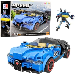 2-in-1 Building Set: Robot and Racing Car, 328 pieces, Blue