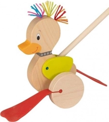 Anatra di legno su bastone