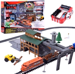 Freight train set with wagons and station