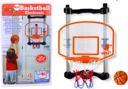 Basketkurv til hjemmet med bold og pumpe, justerbar højde