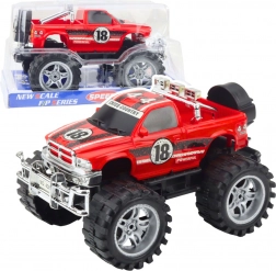 Terensko vozilo z zadnjim pogonom, velika kolesa, rdeče, 27 cm