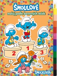 Smurfs Coloring Book A5 with Paint by Dots and Crayons