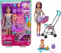Barbie Skipper oppas – kinderwagen met baby en accessoires