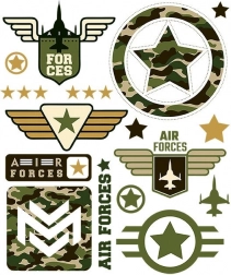 iron-on patches aviation – large sheet 20 × 30 cm