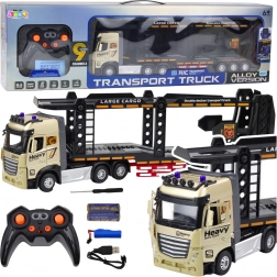 Racing Truck with Cargo Trailer Remote Control – Lights and Sounds