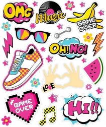 Iron-on patches OMG – large sheet 20 × 30 cm