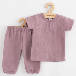 Baby muslin set T-shirt and pants New Baby lavender 62 (3–6 months)