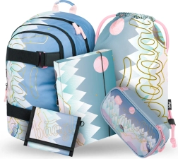 BAAGL Skate Moon Set: Backpack, Pencil Case, Bag, Document Folders and Wallet
