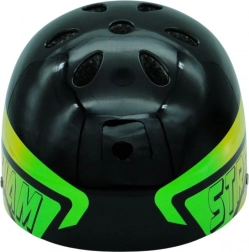 Cykelhjelm Dazzler sort med grøn-gule detaljer – størrelse M
