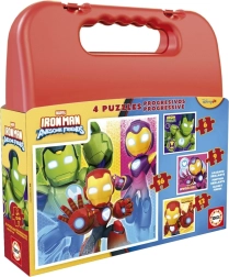 Puzzle in valigetta IRON MAN 4 in 1 (6, 9, 12, 16 pezzi)
