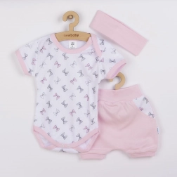 Sommerliches Baumwoll-Set für Mädchen NEW BABY Perfect Summer, rosa, 3-teilig