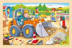 Puzzle en bois Goki Chantier 24 pièces