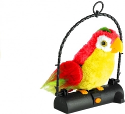 Hovoriaci papagáj Pleciuga – interaktívna plyšová hračka, červená