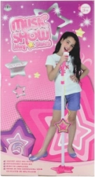 Dívčí mikrofon se stojanem a připojením k MP3