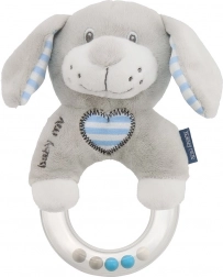 Dziecięca pluszowa grzechotka Baby Mix pies niebieski