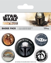 Enamel Pin MANDALORIAN – set 38 mm + 4× 25 mm