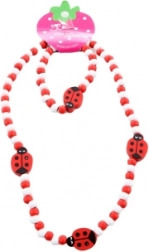 Ladybug necklace and bracelet set