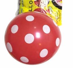 Latex ballonnen rood met stippen 12 inch