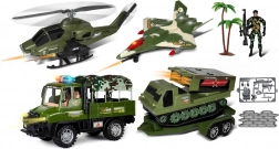 Wojskowy samochód konwojowy z przyczepą i żołnierzem 63 cm
