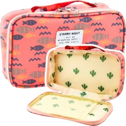 Astuccio scolastico rosa con pesce