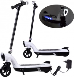 Električni romobil s LED osvjetljenjem za djecu – Bijela