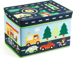 Scatola per giocattoli e sedile Circuito stradale Djeco