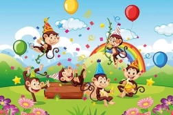 Wooden Puzzle Monkey Party 50 Pieces