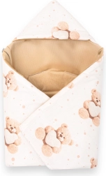 insulated swaddle for car seat Belisima Love Teddy Bear, beige