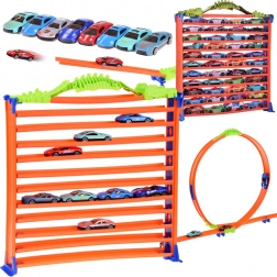 Garage and Race Track for Cars 2-in-1 with 8 Pieces