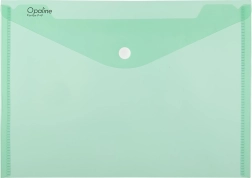 Pochette en polypropylène à bouton-pression A4 Opaline, verte (180 µm, lot de 5)