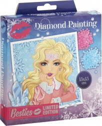 Besties Diamond Painting Kit with Frame, 15×15 cm