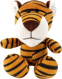 Plush Tiger with Suction Cup, Brown, 23 × 12 cm