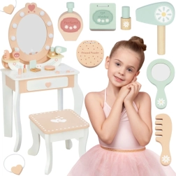 lesena toaletka z LED ogledalom in stolčkom TOOKY TOY