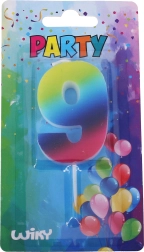 Párty svíčka číslo 9 Duha
