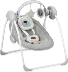 MoMi LISS rocking lounger with melodies, pink bear