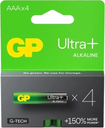 Alkalické baterie AAA GP Ultra+ 4ks G-TECH