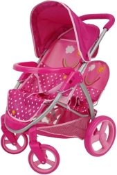 Sporty sibling doll stroller Polka Dot