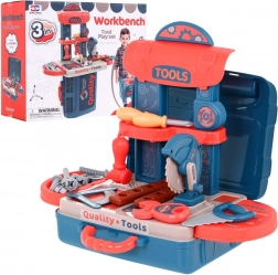 Súprava náradia 3v1 pre deti s kufríkom, pracovným pultom a stolíkom