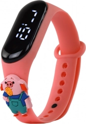 Orologio da polso Touch Maialino rosa con cinturino regolabile