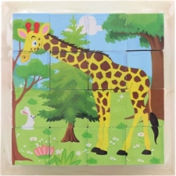 Folding wooden animal blocks, 16 pcs