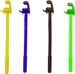 Stylo à bille dinosaure Bouchon à pointe noire Mix marron jaune 0,5 mm