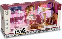 Herná sada s bábikou, koníkom a mačiatkami