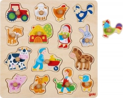 Goki puzzle in legno a incastro – vita in fattoria