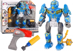 blauwe schroefrobot met boormachine, lichten en geluiden