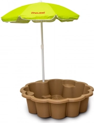 Flower Sandbox ECO brown with sunshade