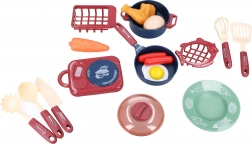 Set de cuisine pour enfants avec réchaud, vaisselle et aliments