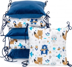 T-TOMI Poduszkowy ochraniacz VELVET Niebieskie misie