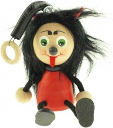 Diablotin à ressort – figurine suspendue en bois